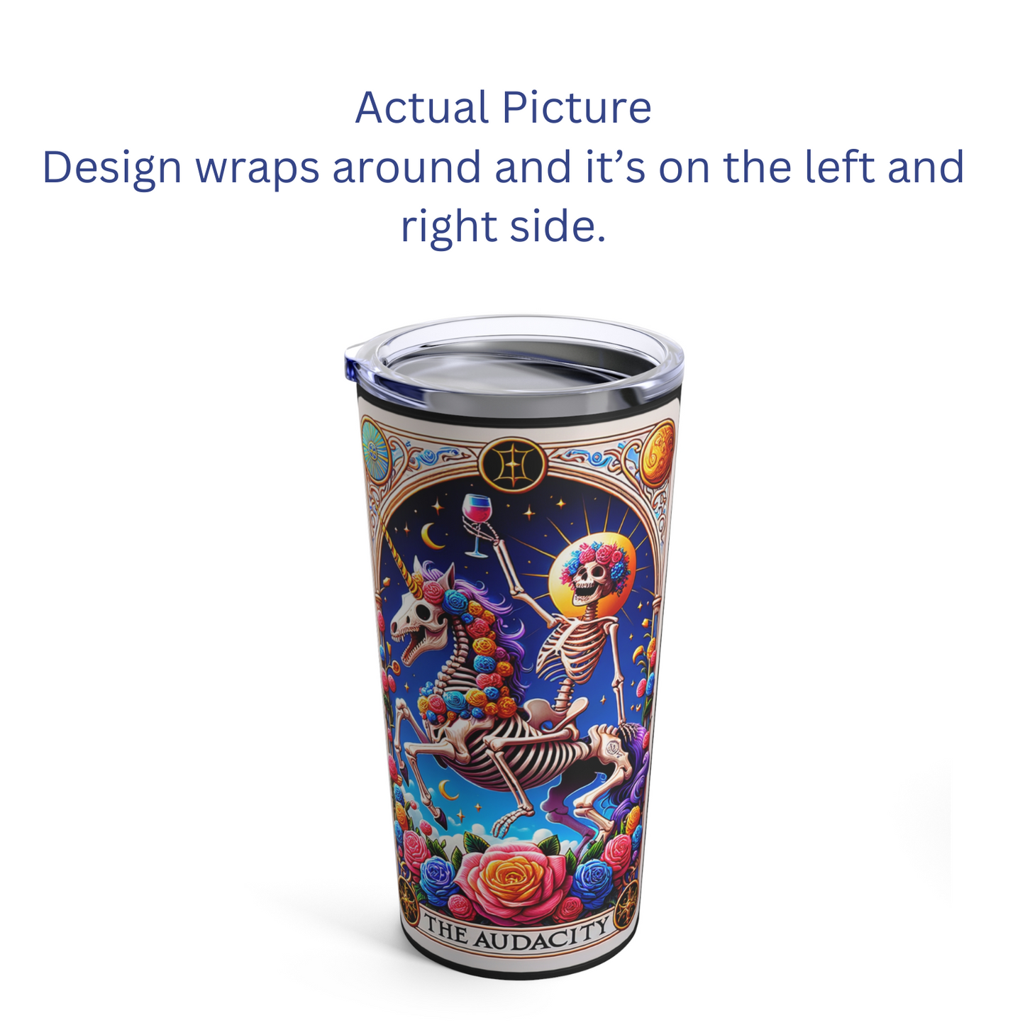 The Audacity Tarot Card Tumbler, Occult tarot card tumbler, The Audacity Tarot tumbler, tarot card tumbler