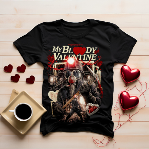 My Bloody Valentine Unisex Garment-Dyed T-Shirt | Unique Valentine Gift, Horror-themed Apparel, Funny Tee, Retro Style, Casual Wear