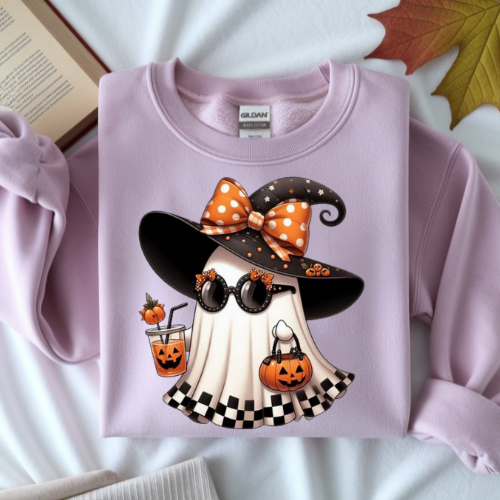 Boojee Halloween Ghost Crewneck Sweatshirt, Unisex Fall Apparel, Spooky Season Sweatshirt, Cute Halloween Gift, Soft Cozy Fashion