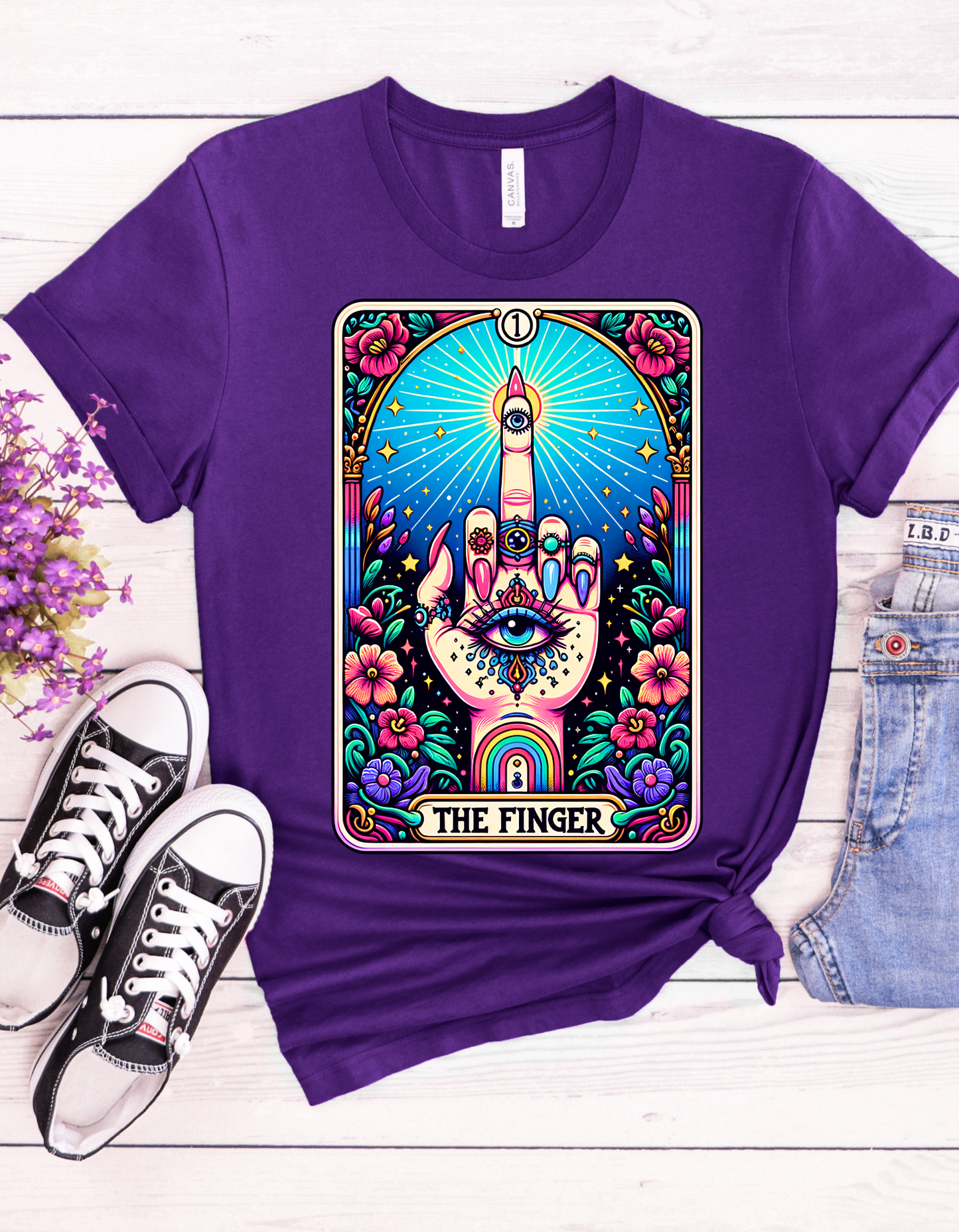 The Finger Tarot Card Shirt, Skeleton swear finger Tarot Card Tee, skeleton hand tarot shirts, middle finger tarot shirt, Mystical