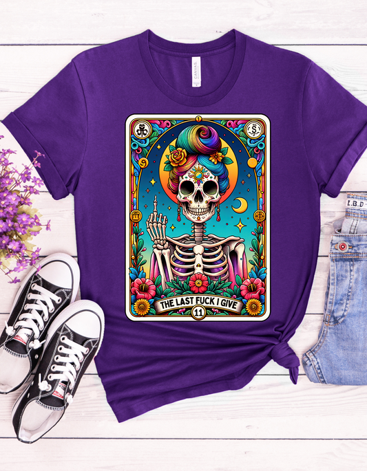 The Last Fuck I give Tarot Card Shirt, Skeleton Tarot Card Shirt, Funny Tarot Card Shirt, Mystical Tarot Card, Celestial Shirt