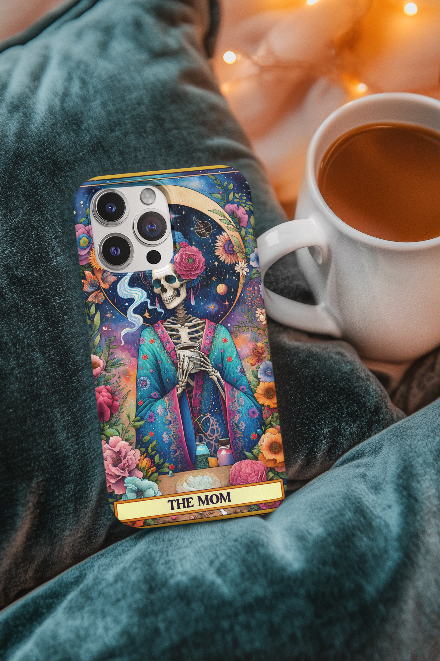 Colorful Skeleton Mom Phone Case - Fun & Unique Design for Mother's Day, The Mom Tarot Card Phone Case for iPhone and Samsung