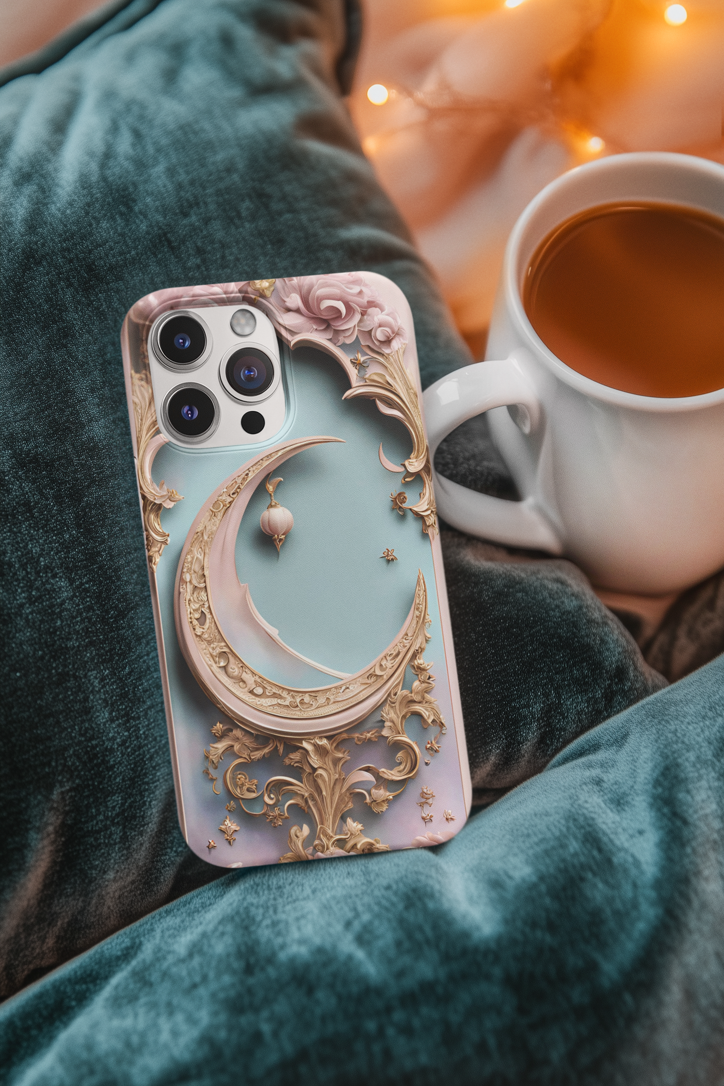 Celestial Moon Phone Case - Elegant Tough Protector with Ornate Design, Crescent Moon Phone Case, Astrology Phone Case, Celestial Phone Case for iPhone and Samsung