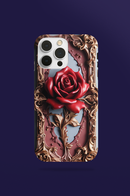 Elegant gothic red rose design tough phone case for iPhone and Samsung, Gothic Victorian Style Phone Case, Goth Red Rose Phone Case