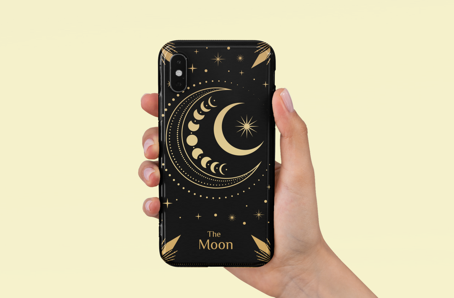 Celestial Moon Phone Case - Tough Cases for Astrology Lover, The Moon Tarot Card Phone Case, Crescent Moon Celestial Phone Case for iPhone and Samsung