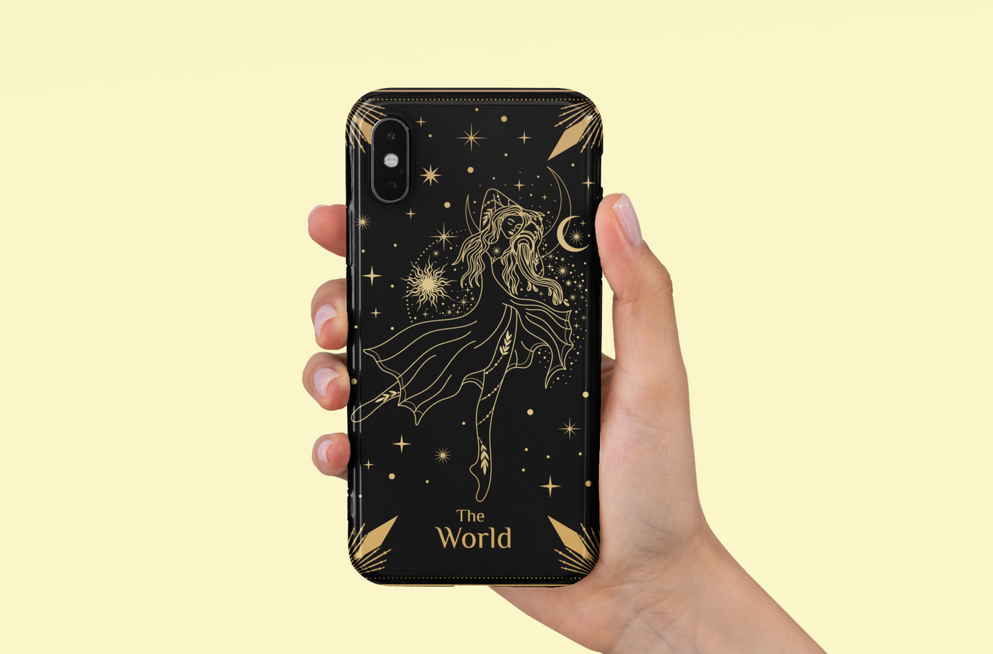 Celestial Girl Phone Case - Tough Cases for Astrology Lovers, The World Tarot Card Phone Case, The World Celestial Phone Case for iPhone and Samsung