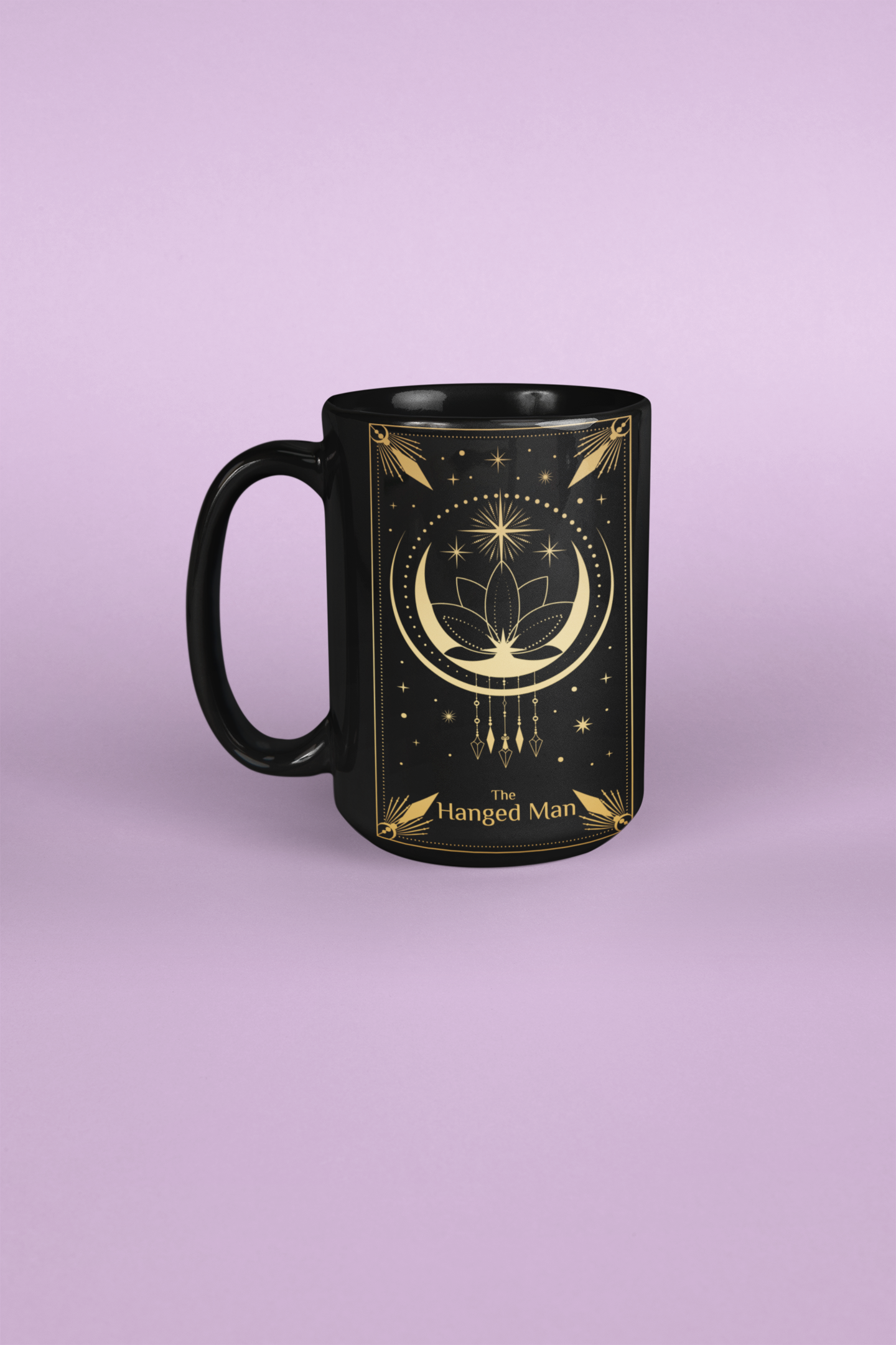 Mystical Hanged Man Ceramic Mug - Tarot-Inspired 11oz & 15oz, Celestial Gold Design Coffee Mug