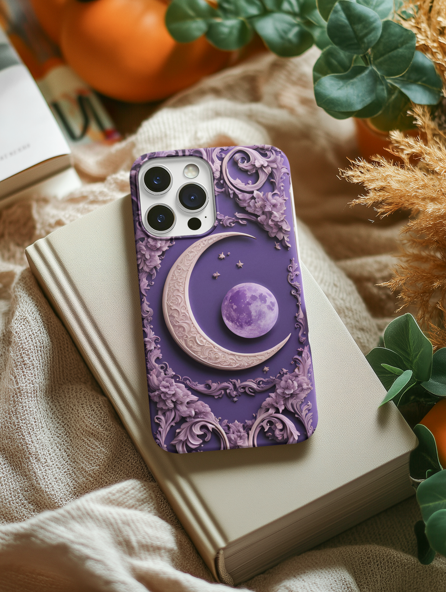 Celestial Moon Phone Case - Elegant Tough Protector with Ornate Design, Crescent Moon Phone Case, Astrology Phone Case, Celestial Phone Case for iPhone and Samsung