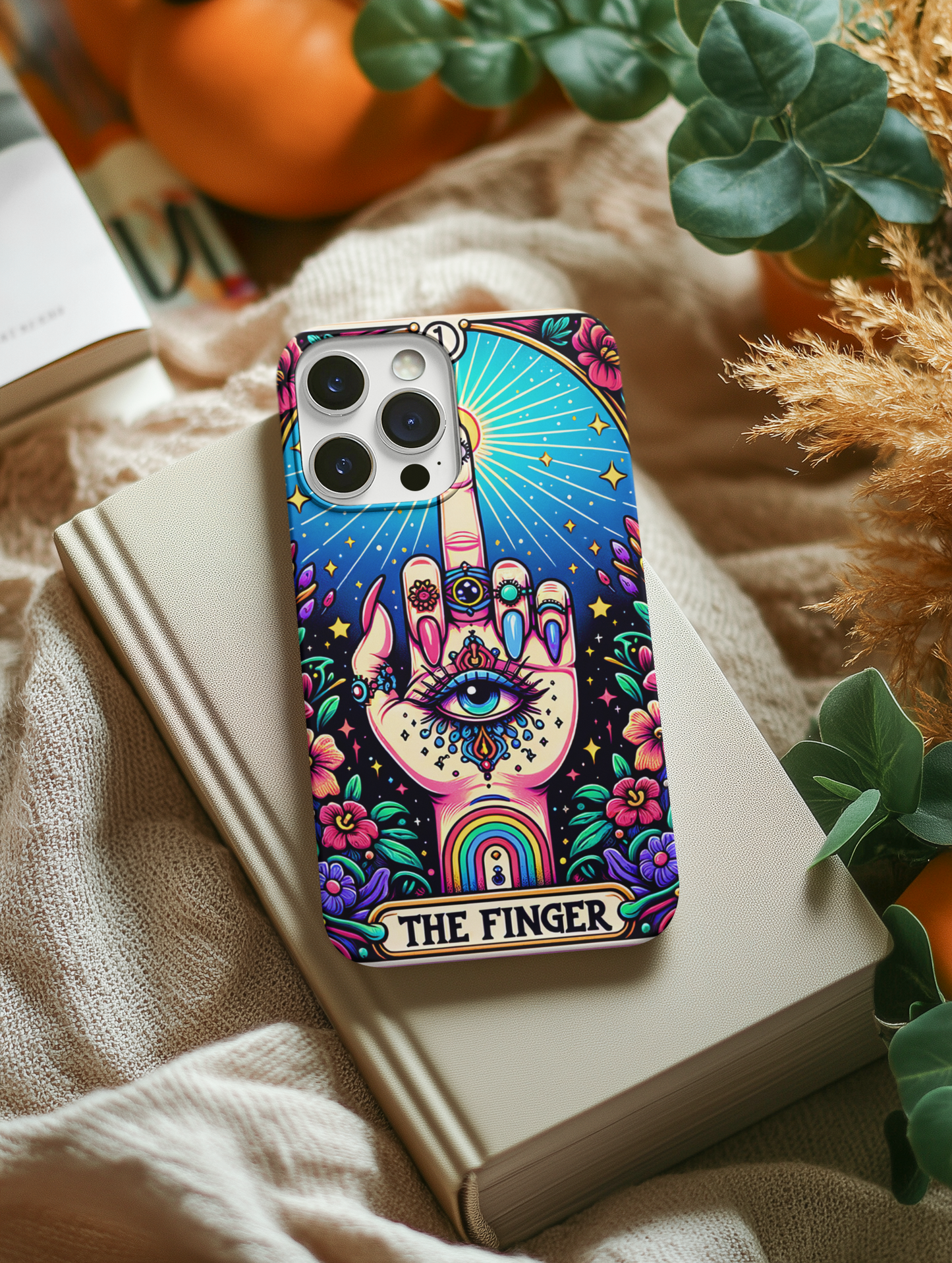 The Finger Tarot Card Phone Case, Middle Finger Phone Case, Celestial Phone Case, Tarot Card Phone Case for iPhone, Samsung, Google Pixel