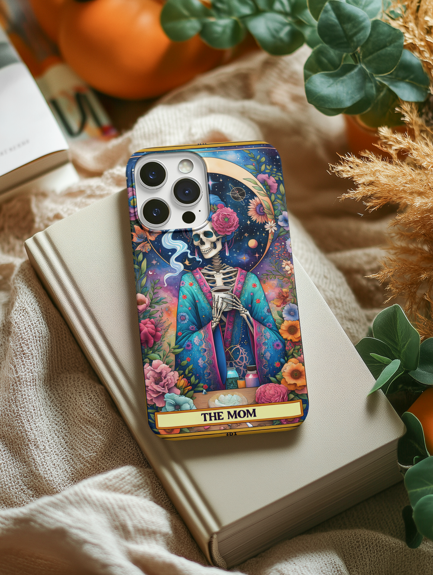 Colorful Skeleton Mom Phone Case - Fun & Unique Design for Mother's Day, The Mom Tarot Card Phone Case for iPhone and Samsung