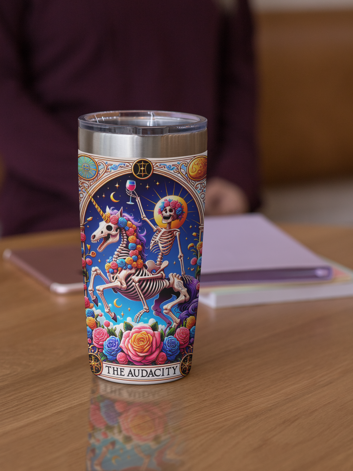 The Audacity Tarot Card Tumbler, Occult tarot card tumbler, The Audacity Tarot tumbler, tarot card tumbler