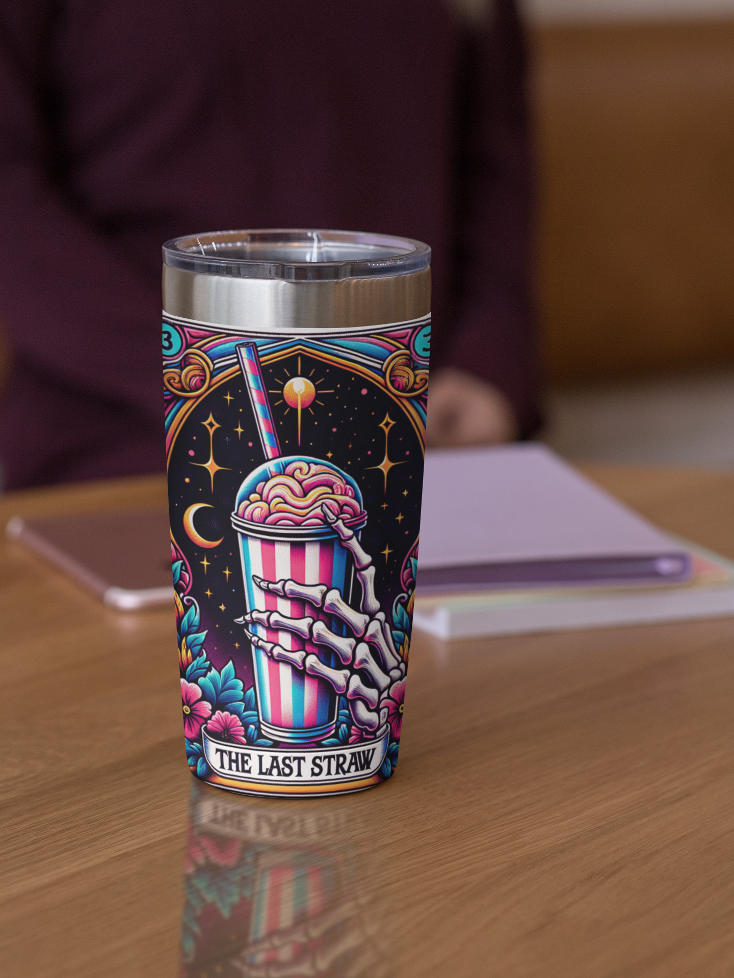 The Last Straw Tarot Card Tumbler, Occult tarot card tumbler, The Last Straw Tarot tumbler, tarot card tumbler