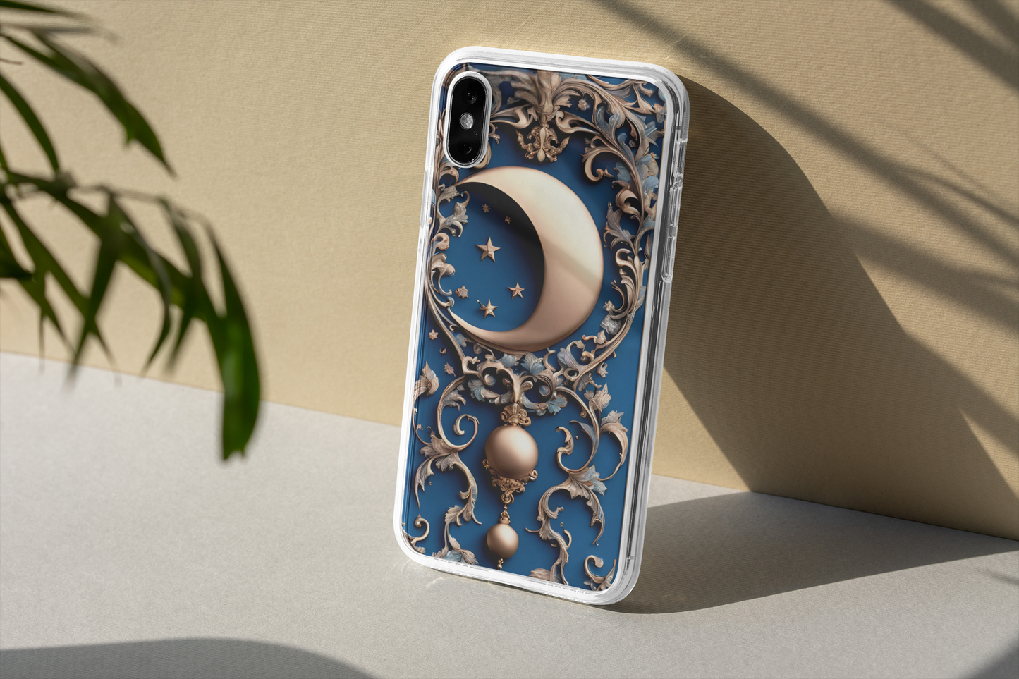 Celestial Moon Phone Case - Elegant Tough Protector with Ornate Design, Crescent Moon Phone Case, Astrology Phone Case, Celestial Phone Case for iPhone and Samsung