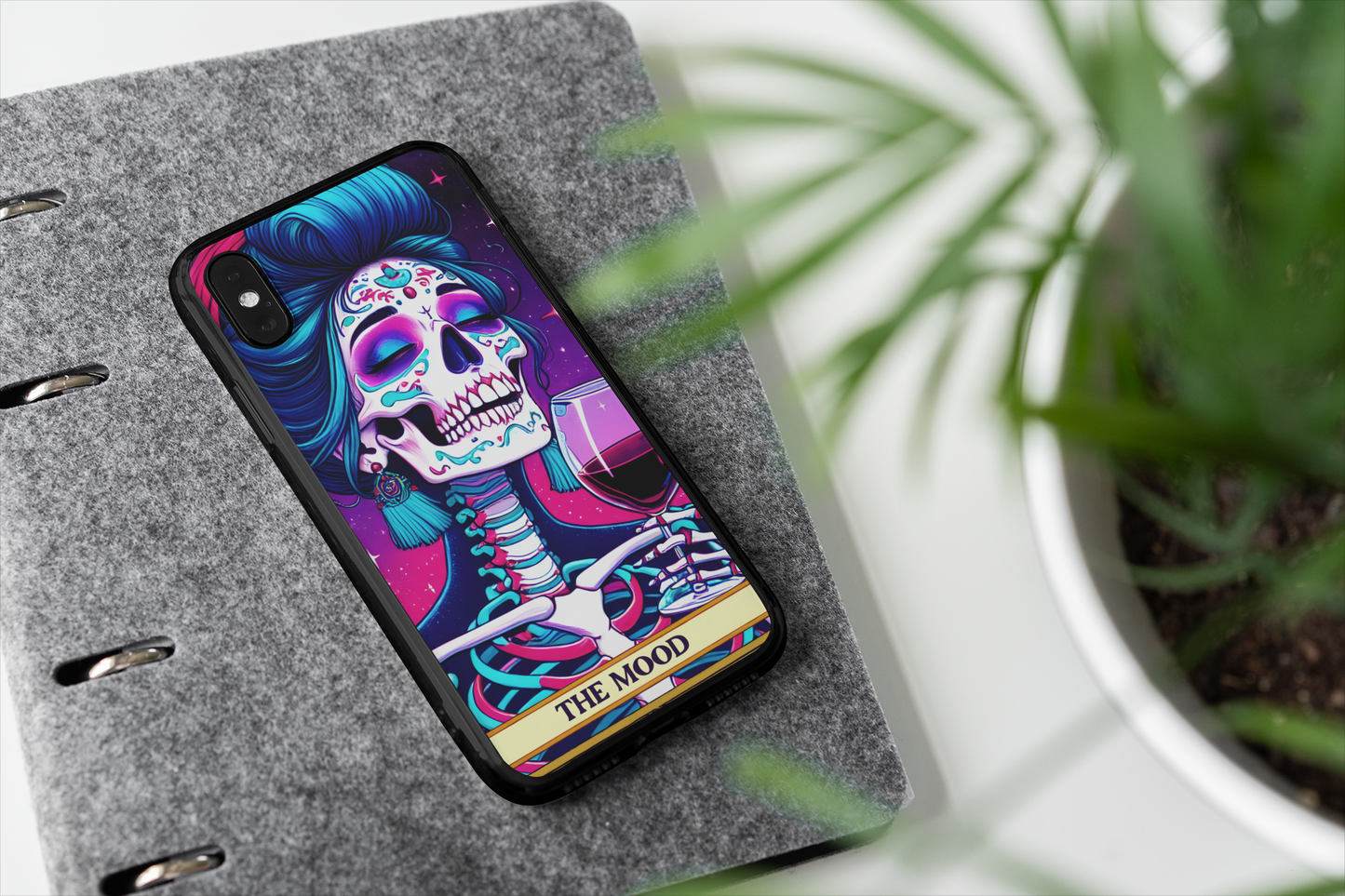 Artistic Skull Phone Case - The Mood Tarot Card Phone Case, Party Phone Case