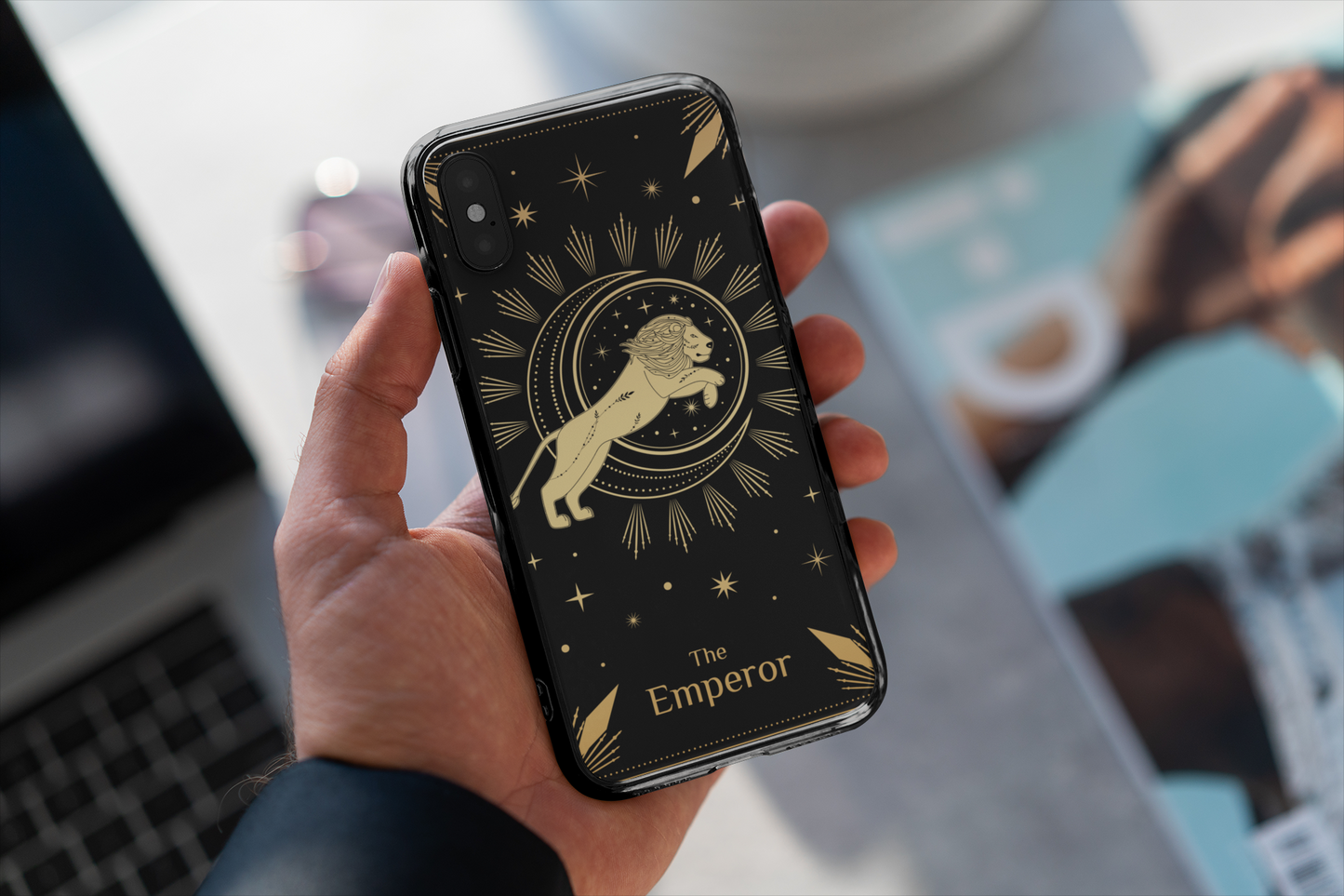 Leo Zodiac Tough Case - The Emperor Design for Astrological Fans, The Emperor Tarot Card Phone Case, Celestial Phone Case for iPhone and Samsung