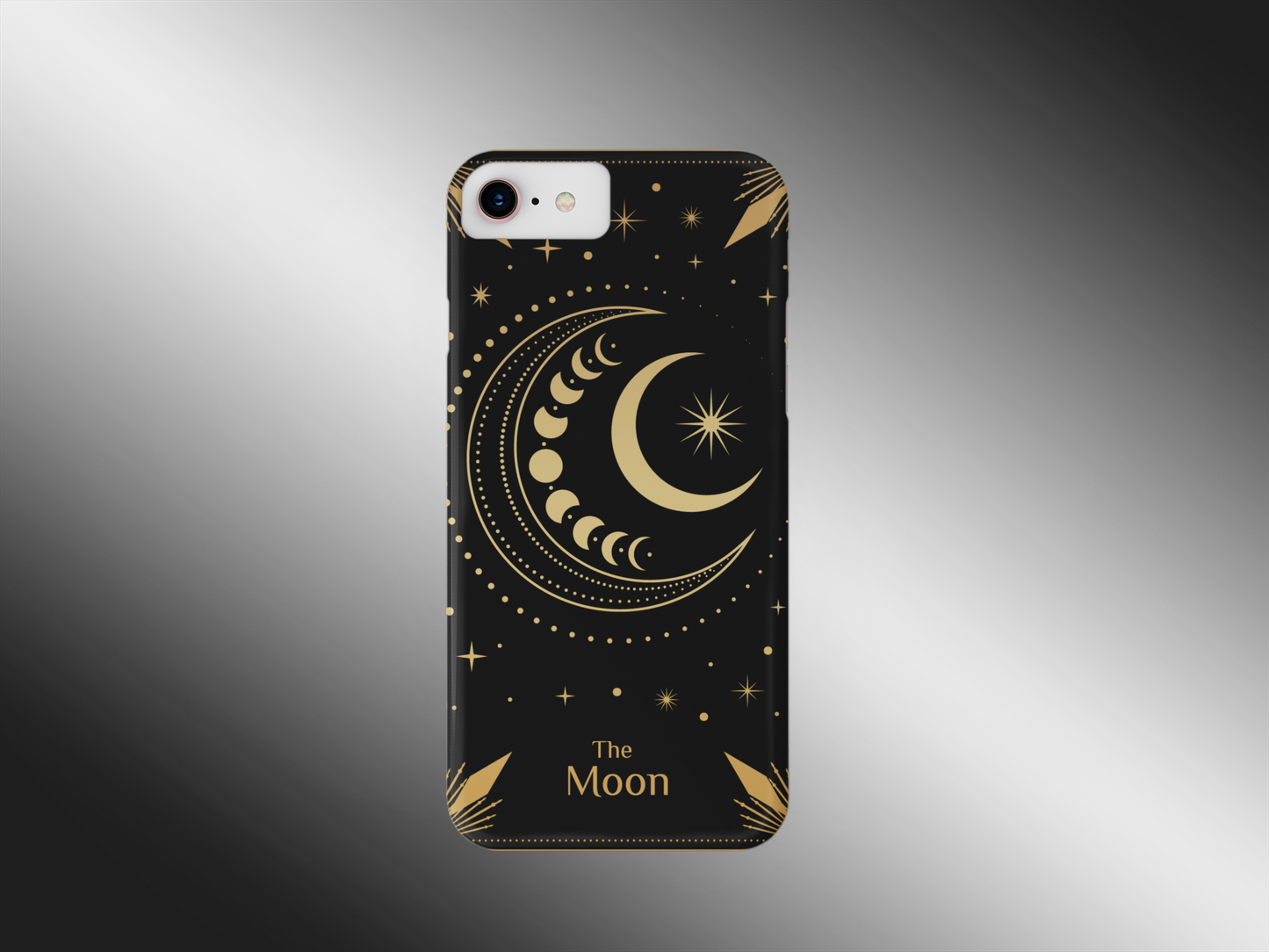 Celestial Moon Phone Case - Tough Cases for Astrology Lover, The Moon Tarot Card Phone Case, Crescent Moon Celestial Phone Case for iPhone and Samsung