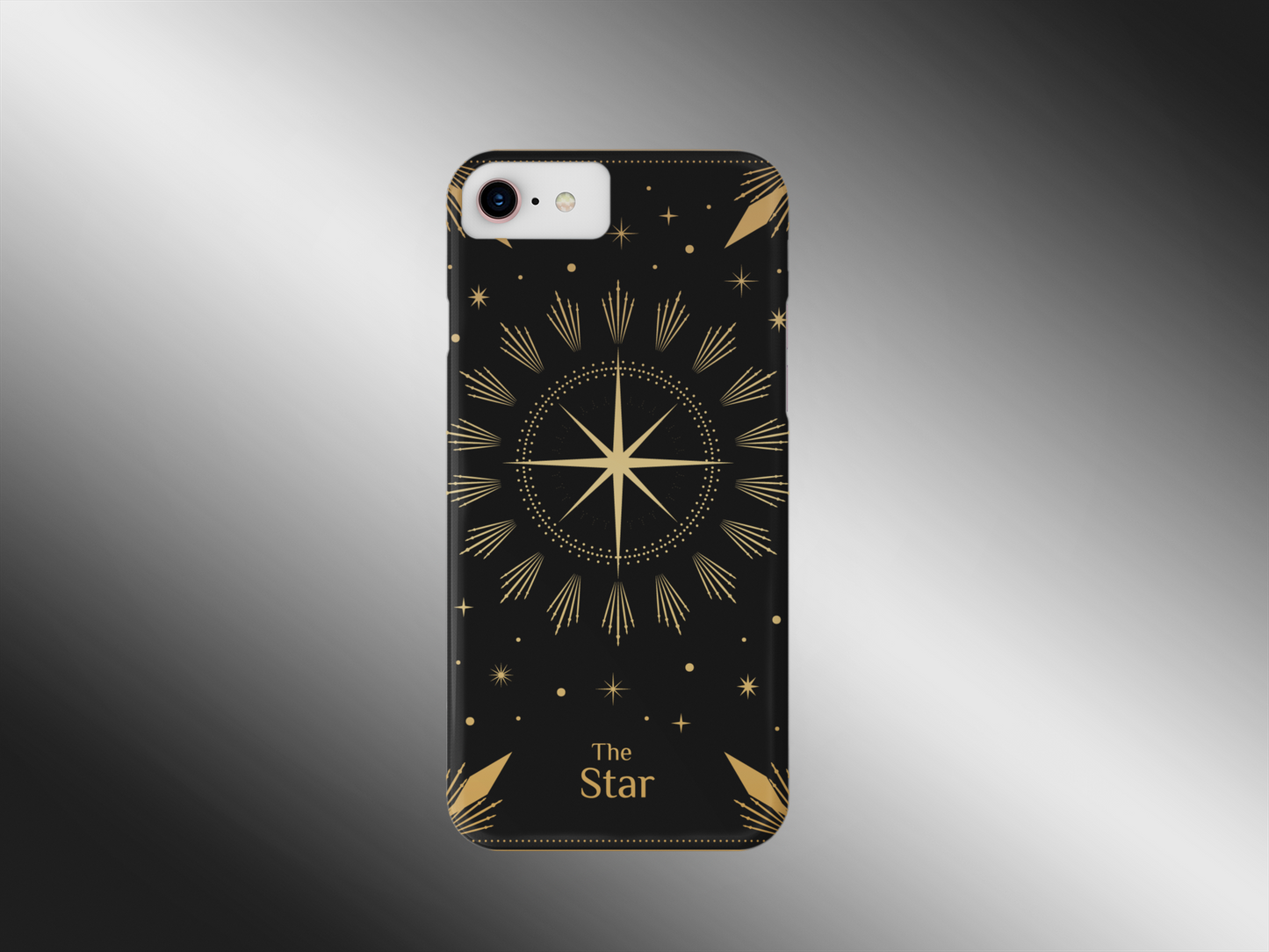 Starry Gold iPhone Tough Case – Celestial Design for Stylish Protection, The Star Tarot Card Phone Case, Celestial Star Phone Case for iPhone and Samsung