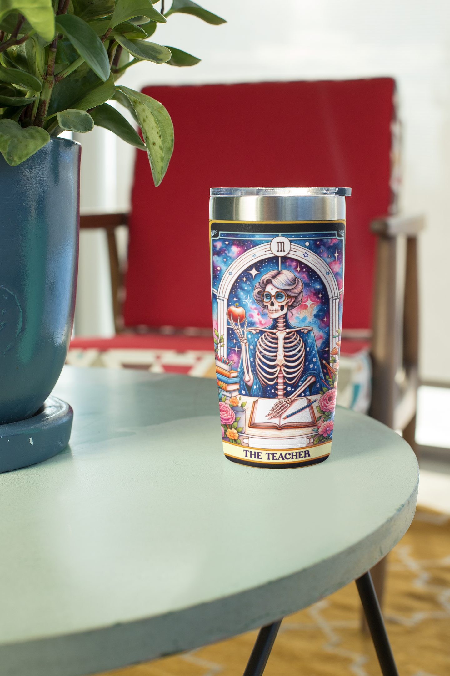 The Teacher Tarot Card Tumbler, Back to School Tumbler for Teachers, Tumbler Gift for Teacher