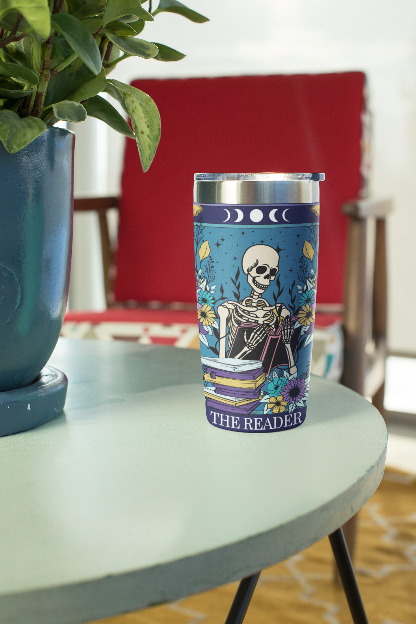 The Reader Tarot Card Tumbler, Occult Reader tarot card tumbler, The Reader Tarot tumbler, Reader tarot card tumbler