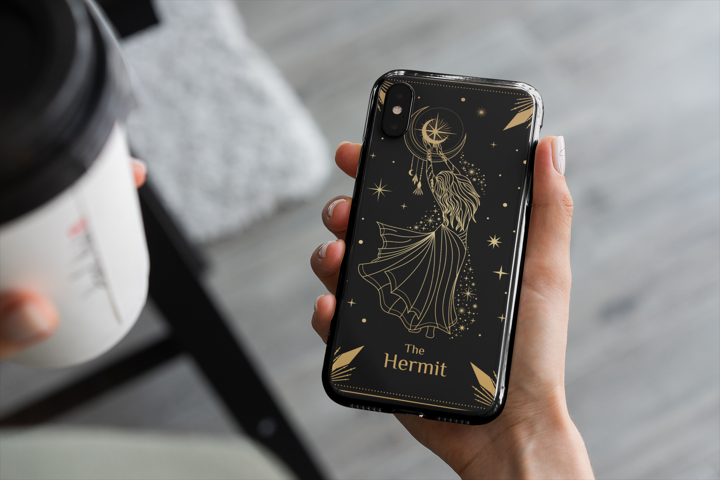 Tarot-Inspired Phone Case – The Hermit Design, Magical Astrology Vibe, The Hermit Tarot Card Phone Case, Samsung and iPhone Celestial Case