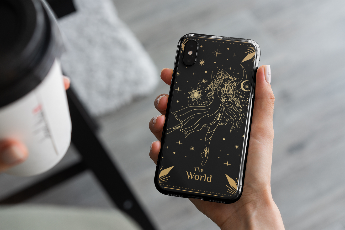 Celestial Girl Phone Case - Tough Cases for Astrology Lovers, The World Tarot Card Phone Case, The World Celestial Phone Case for iPhone and Samsung