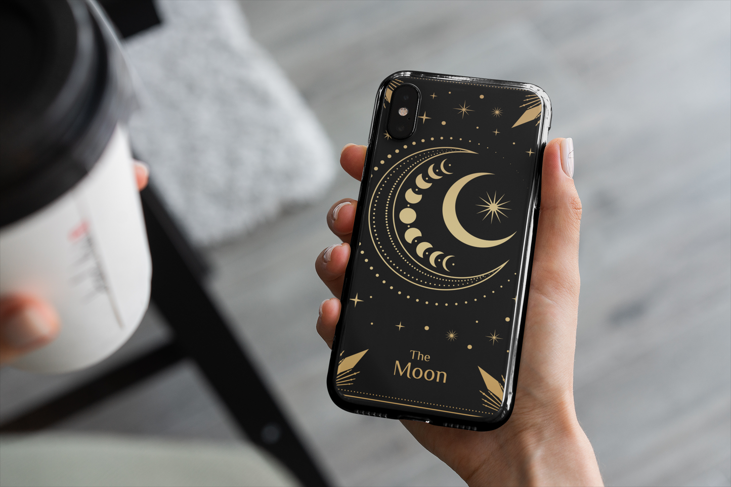 Celestial Moon Phone Case - Tough Cases for Astrology Lover, The Moon Tarot Card Phone Case, Crescent Moon Celestial Phone Case for iPhone and Samsung