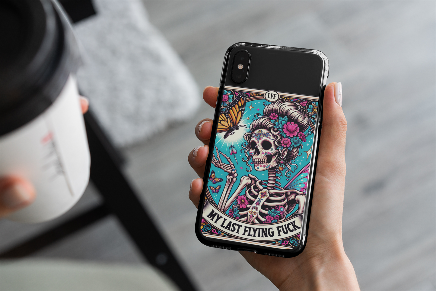 My Last Flying Fuck Tarot Card Phone Case, Celestial Phone Case, Tarot Card Phone Case for iPhone, Samsung, Google Pixel