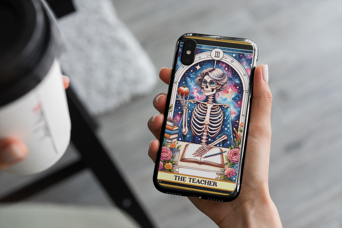 Teacher Skeleton Phone Case - Unique & Fun Design for Educators The Teacher Tarot Card Phone Case, iPhone and Samsung Phone Case for Teachers