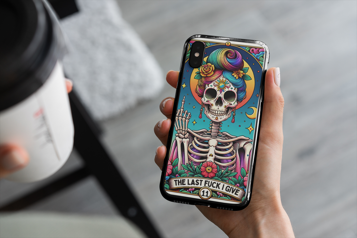 The Last Fuck I Give Tarot Card Phone Case, Celestial Phone Case, Tarot Card Phone Case for iPhone, Samsung, Google Pixel