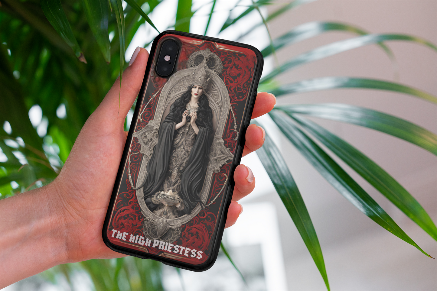 High Priestess Tough Phone Case - Gothic Protection for Mystical Souls, The High Priestess Gothic Phone Case for iPhone and Samsung, Gothic Witchy Phone Case