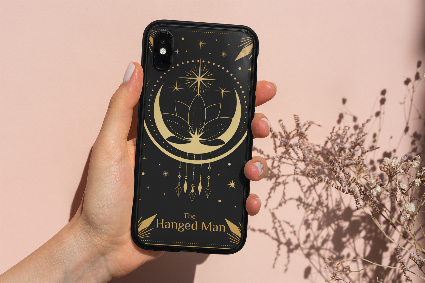 The Hanged Man Tarot Phone Case - Mystical Lotus Design, Celestial Phone Case, Tarot Card Phone Case