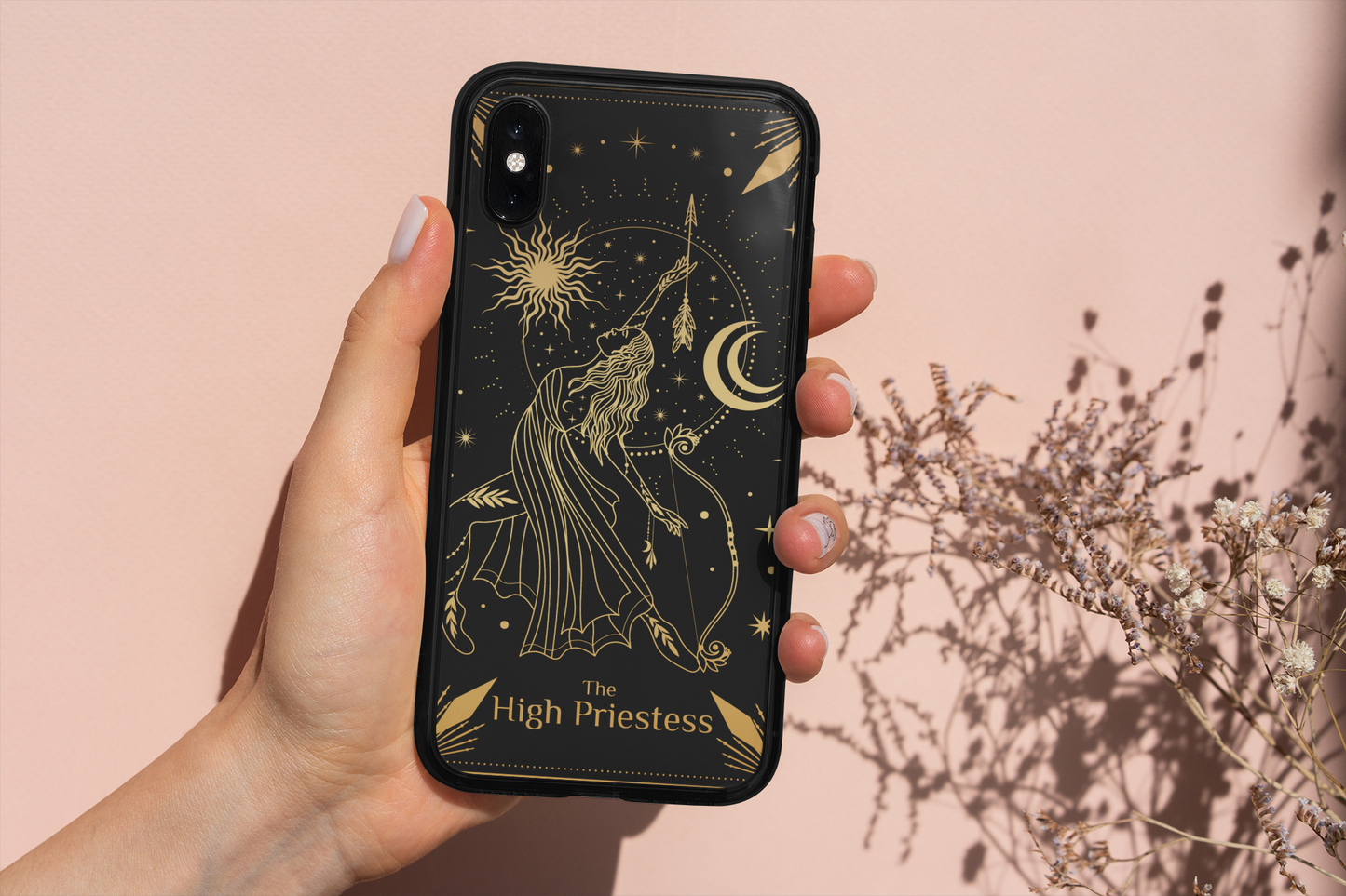 The High Priestess Tarot Card Phone Case, Mystical Phone Case, Celestial Phone Case, Tarot Card Phone Case for iPhone, Samsung, Google Pixel