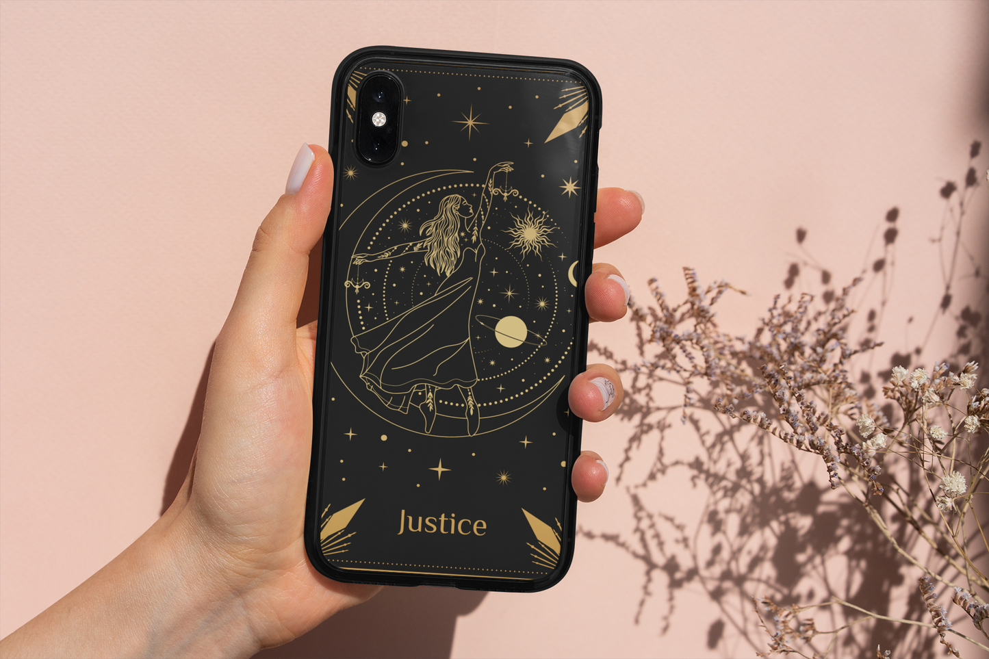 Justice Tarot Card Phone Case, Mystical Phone Case, Celestial Phone Case, Tarot Card Phone Case for iPhone, Samsung, Google Pixel