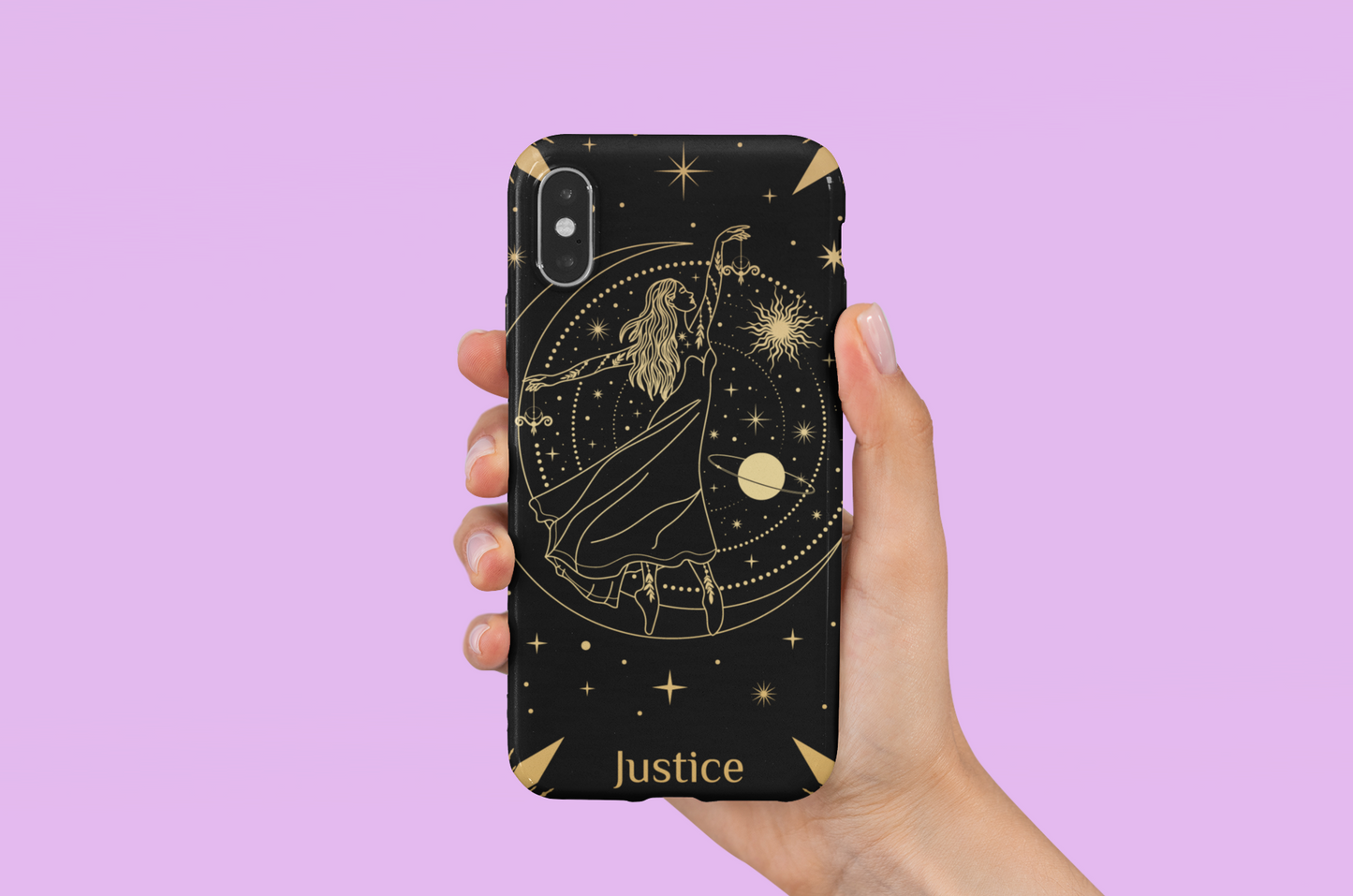 Justice Tarot Card Phone Case, Mystical Phone Case, Celestial Phone Case, Tarot Card Phone Case for iPhone, Samsung, Google Pixel