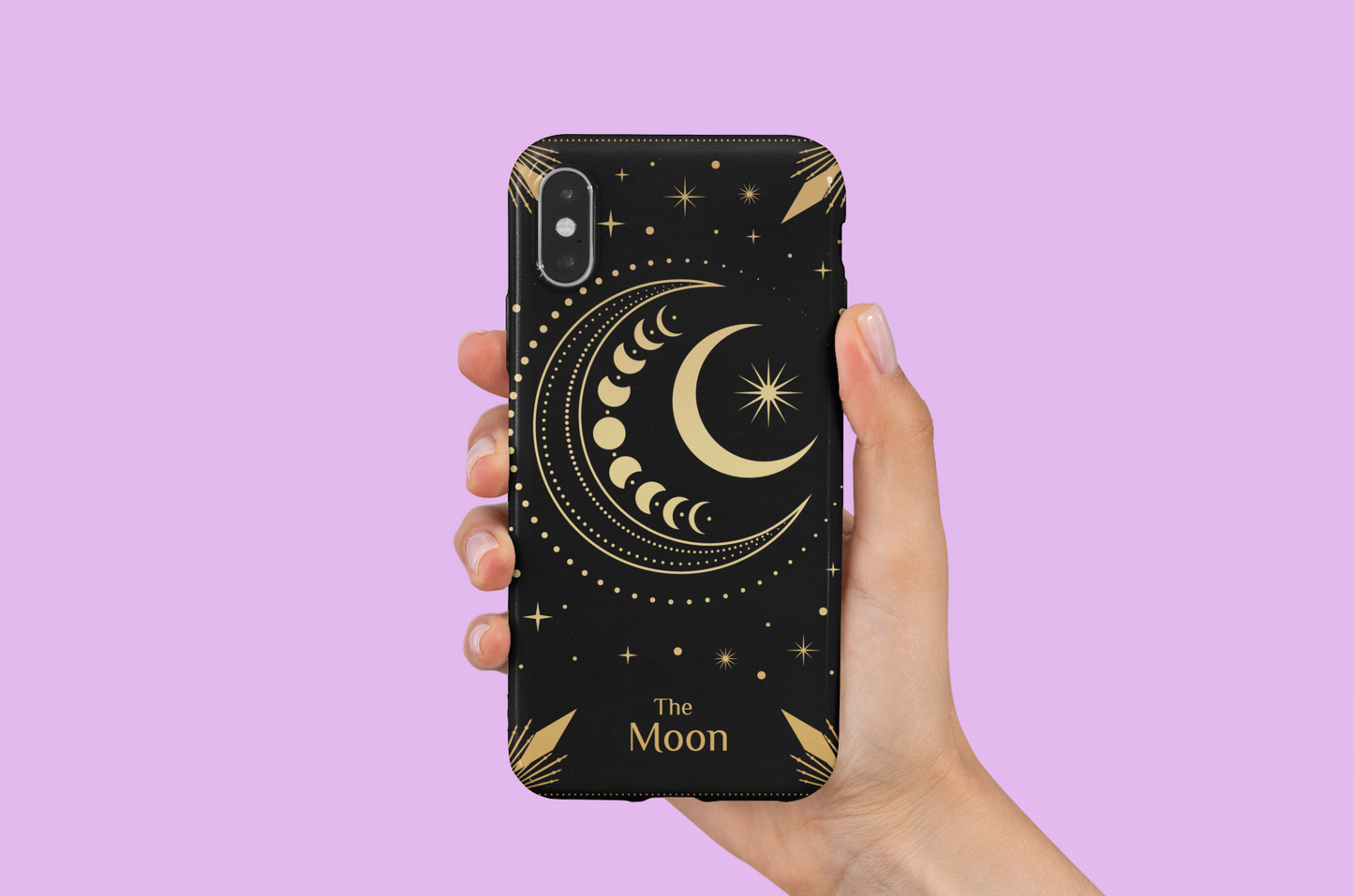 Celestial Moon Phone Case - Tough Cases for Astrology Lover, The Moon Tarot Card Phone Case, Crescent Moon Celestial Phone Case for iPhone and Samsung