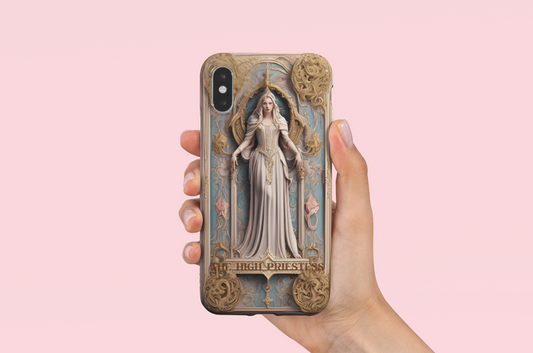 Artistic Tough Phone Case - Vintage High Priestess Design, The High Priestess Phone Case for iPhone and Samsung, Witchy Phone case