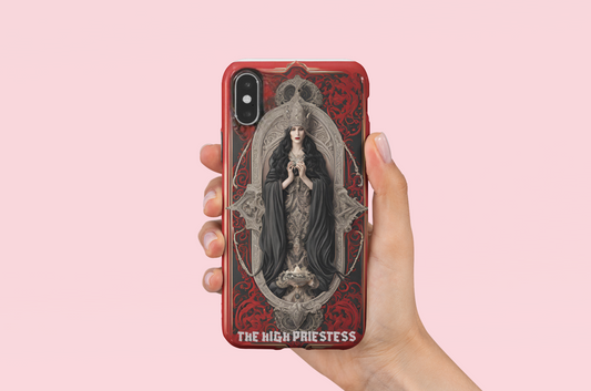 High Priestess Tough Phone Case - Gothic Protection for Mystical Souls, The High Priestess Gothic Phone Case for iPhone and Samsung, Gothic Witchy Phone Case