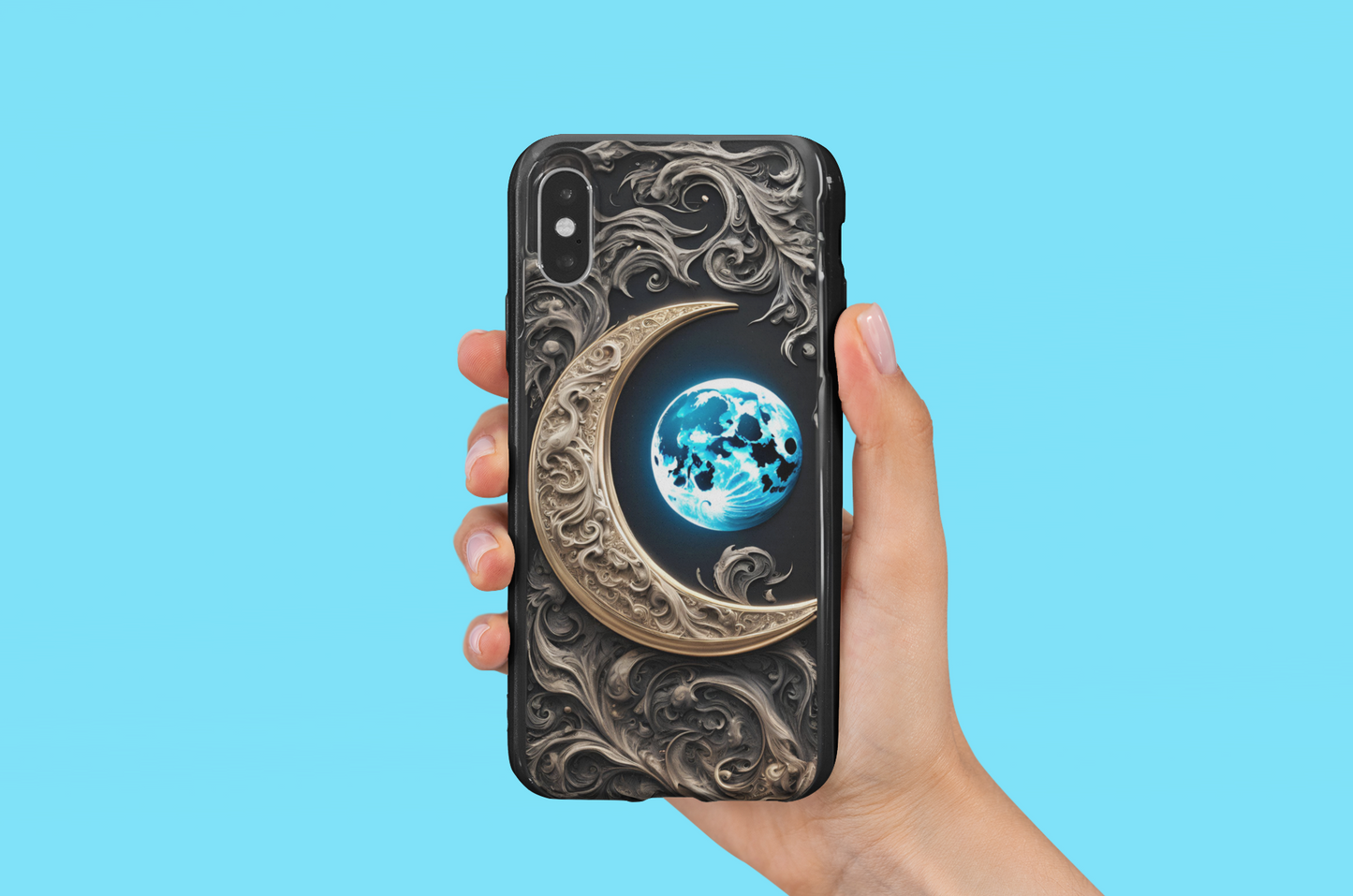 Celestial Moon Phone Case - Tough and Stylish Protection, Celestial Crescent Moon Phone Case for Google, iPhone, and Samsung