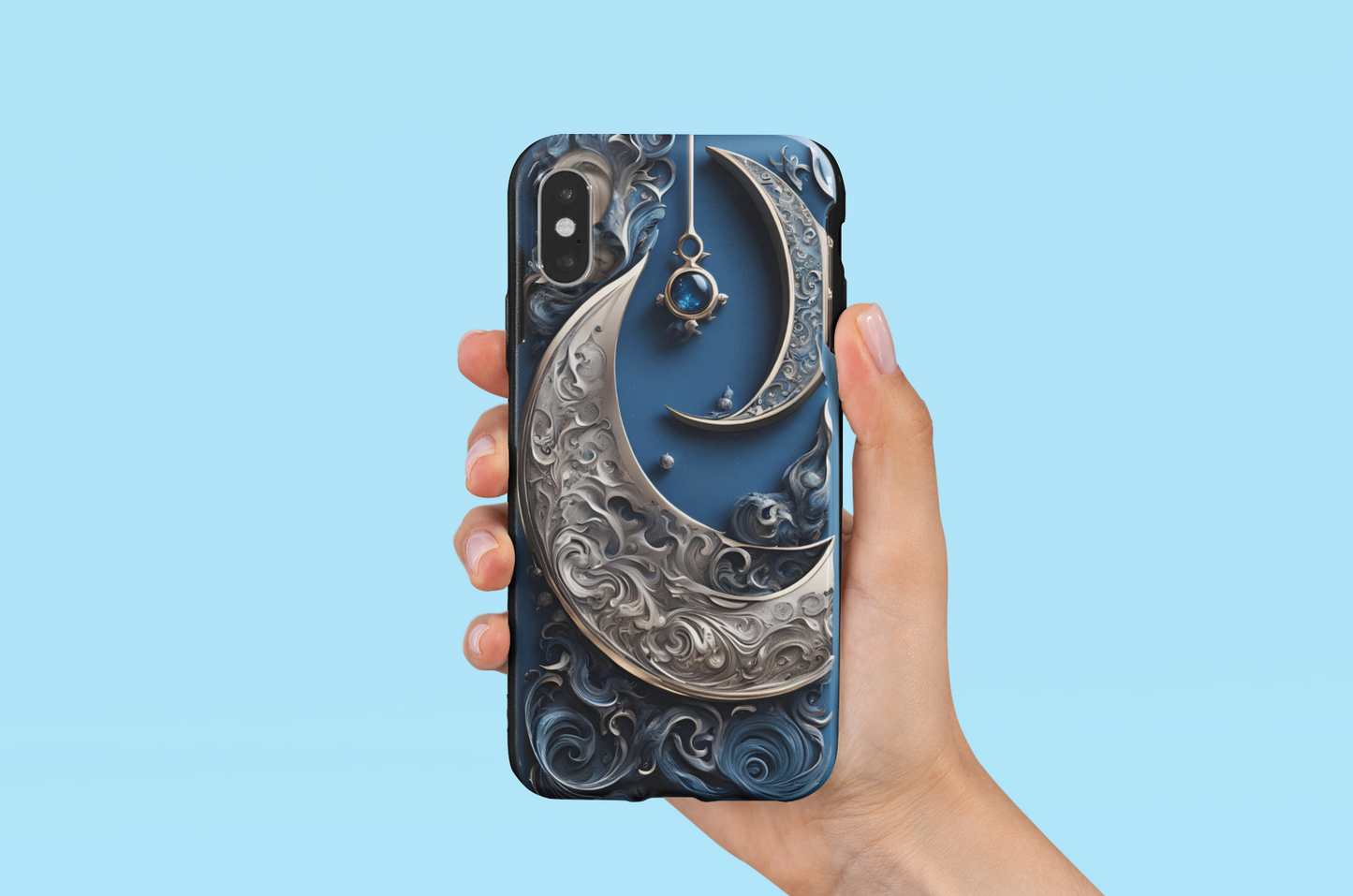 Celestial Moon Phone Case - Tough and Stylish Protection, Celestial Crescent Moon Phone Case for Google, iPhone, and Samsung