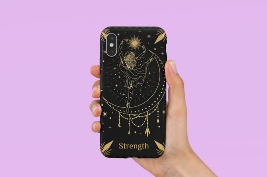 Strength Tarot Card Phone Case, Mystical Phone Case, Celestial Phone Case, Tarot Card Phone Case for iPhone, Samsung, Google Pixel