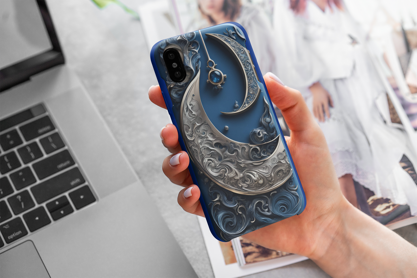 Celestial Moon Phone Case - Tough and Stylish Protection, Celestial Crescent Moon Phone Case for Google, iPhone, and Samsung