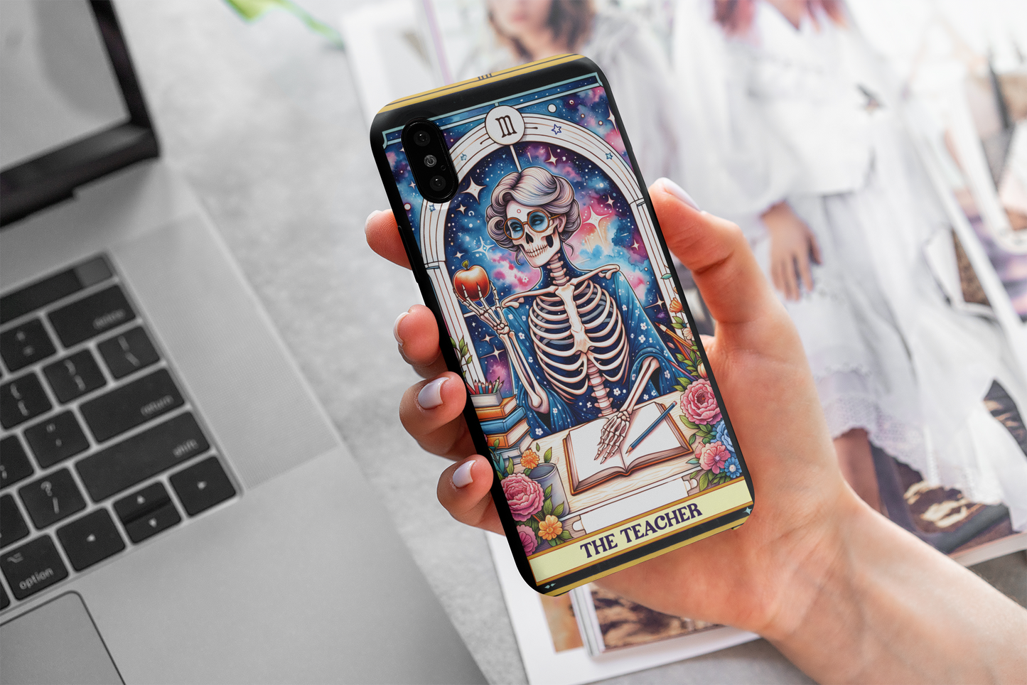 Teacher Skeleton Phone Case - Unique & Fun Design for Educators The Teacher Tarot Card Phone Case, iPhone and Samsung Phone Case for Teachers