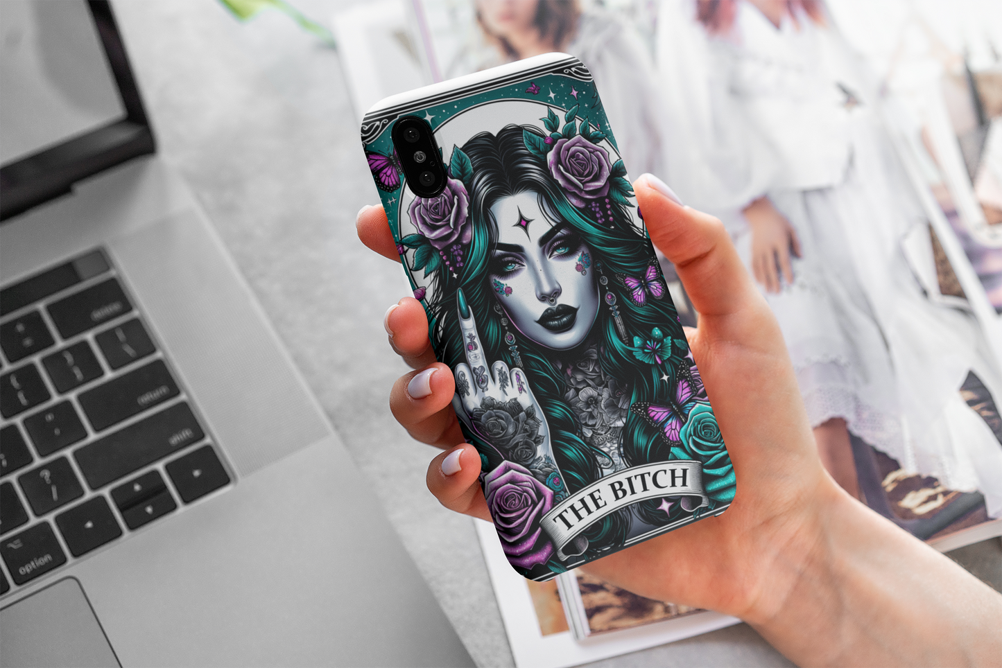 Bold Statement Phone Case - 'The Bitch' Design, The Bitch Tarot Card Phone Case, Sassy Bitch Phone Case, Gothic Phone Case for iPhone and Samsung