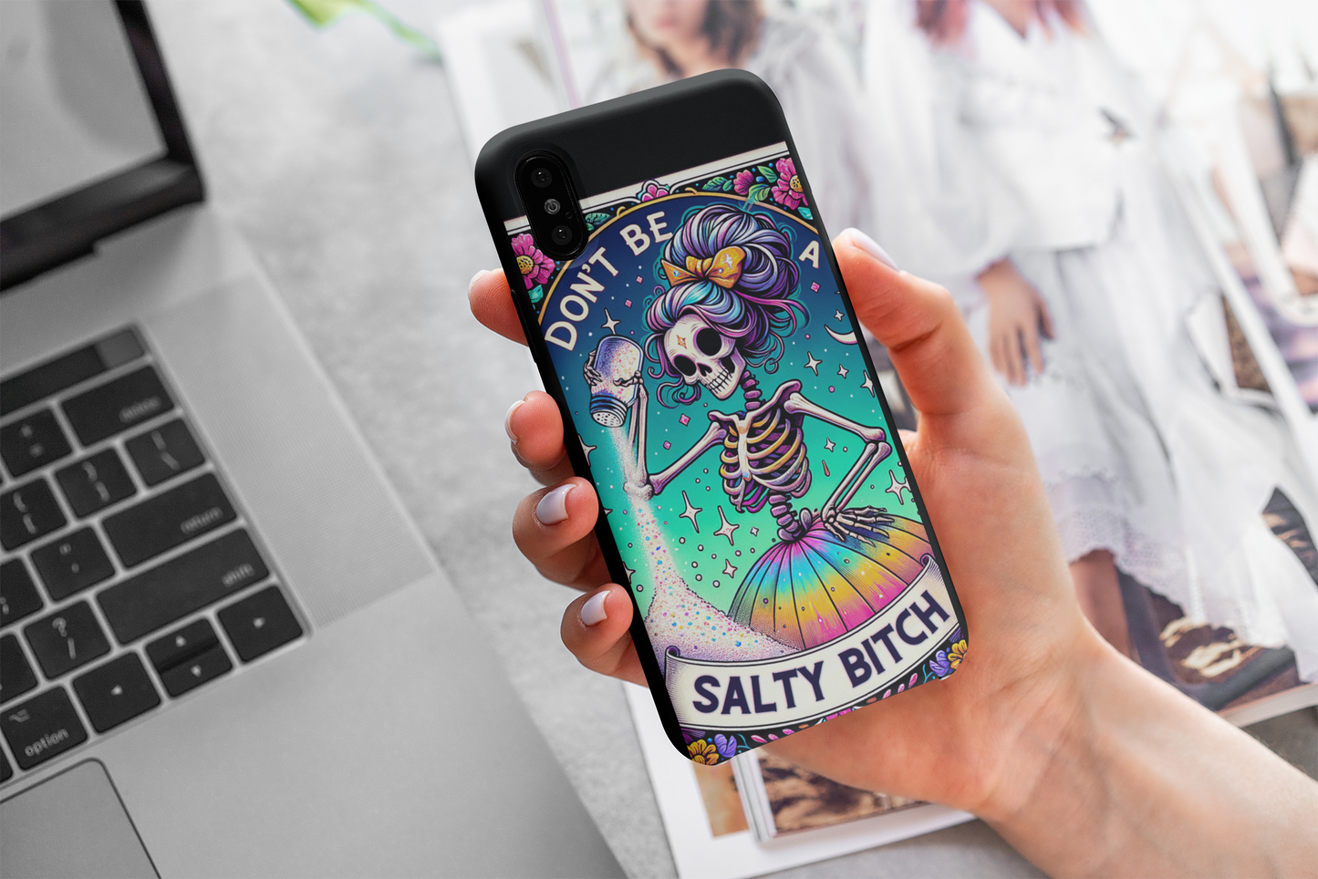 Don't Be A Salty Bitch Tarot Card Phone Case, Celestial Phone Case, Tarot Card Phone Case for iPhone, Samsung, Google Pixel