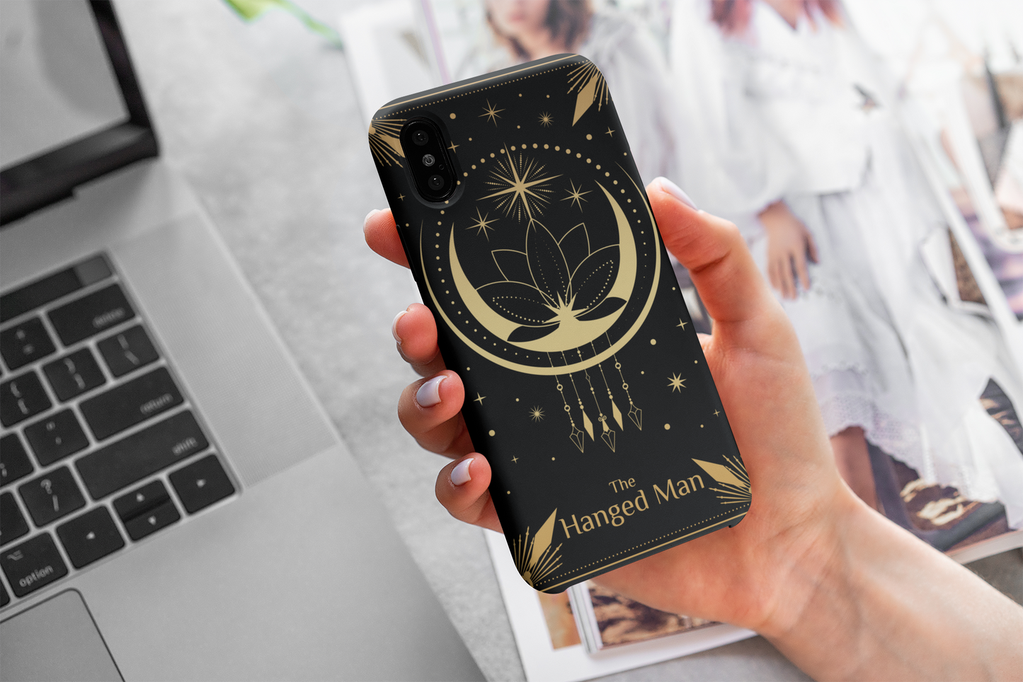 The Hanged Man Tarot Phone Case - Mystical Lotus Design, Celestial Phone Case, Tarot Card Phone Case