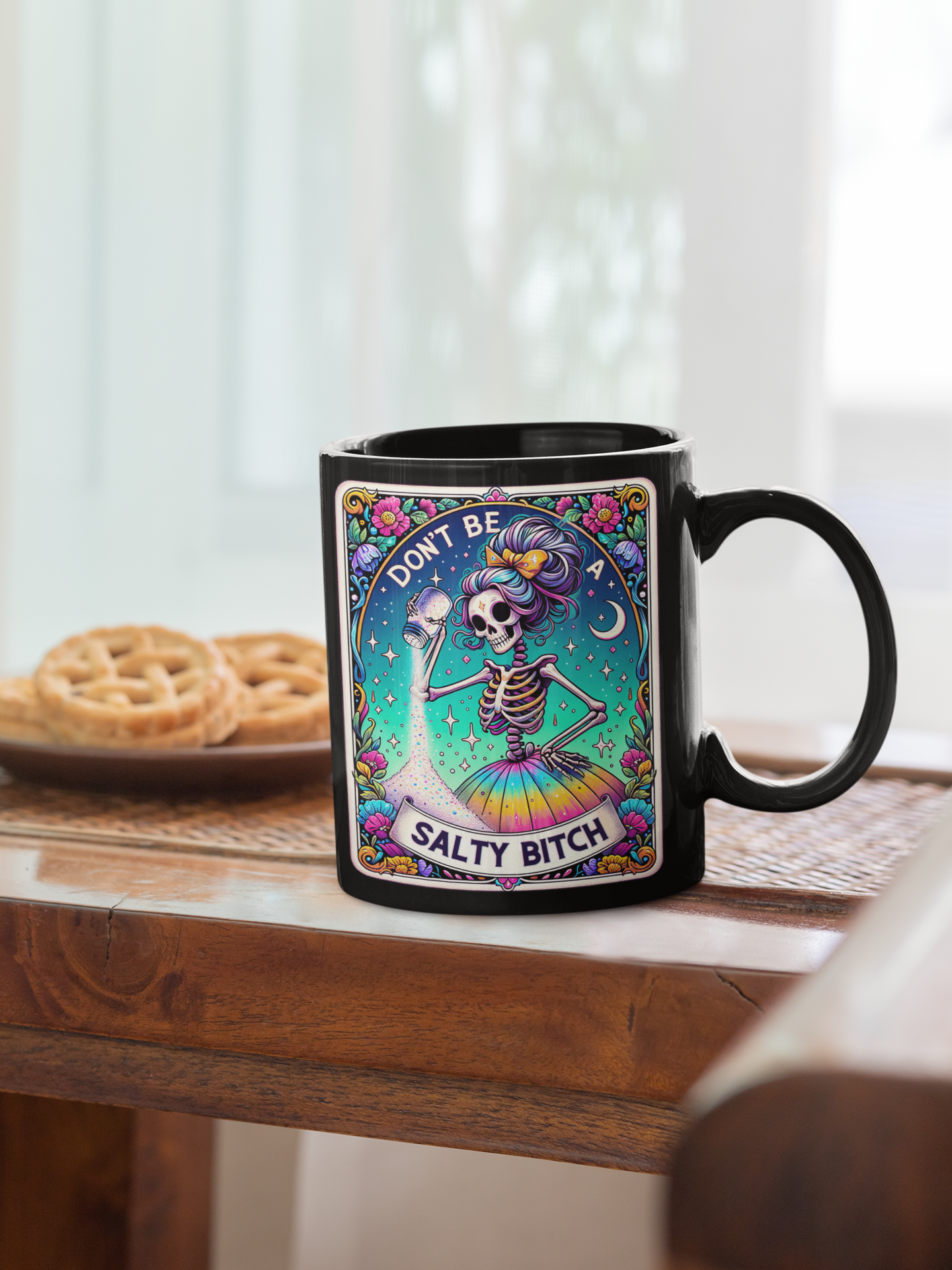 Don't Be A Salty Bitch Tarot Card Coffee Mug, Tarot Card Coffee Mug, Celestial Coffee Mug, Salty Bitch Tarot Mug