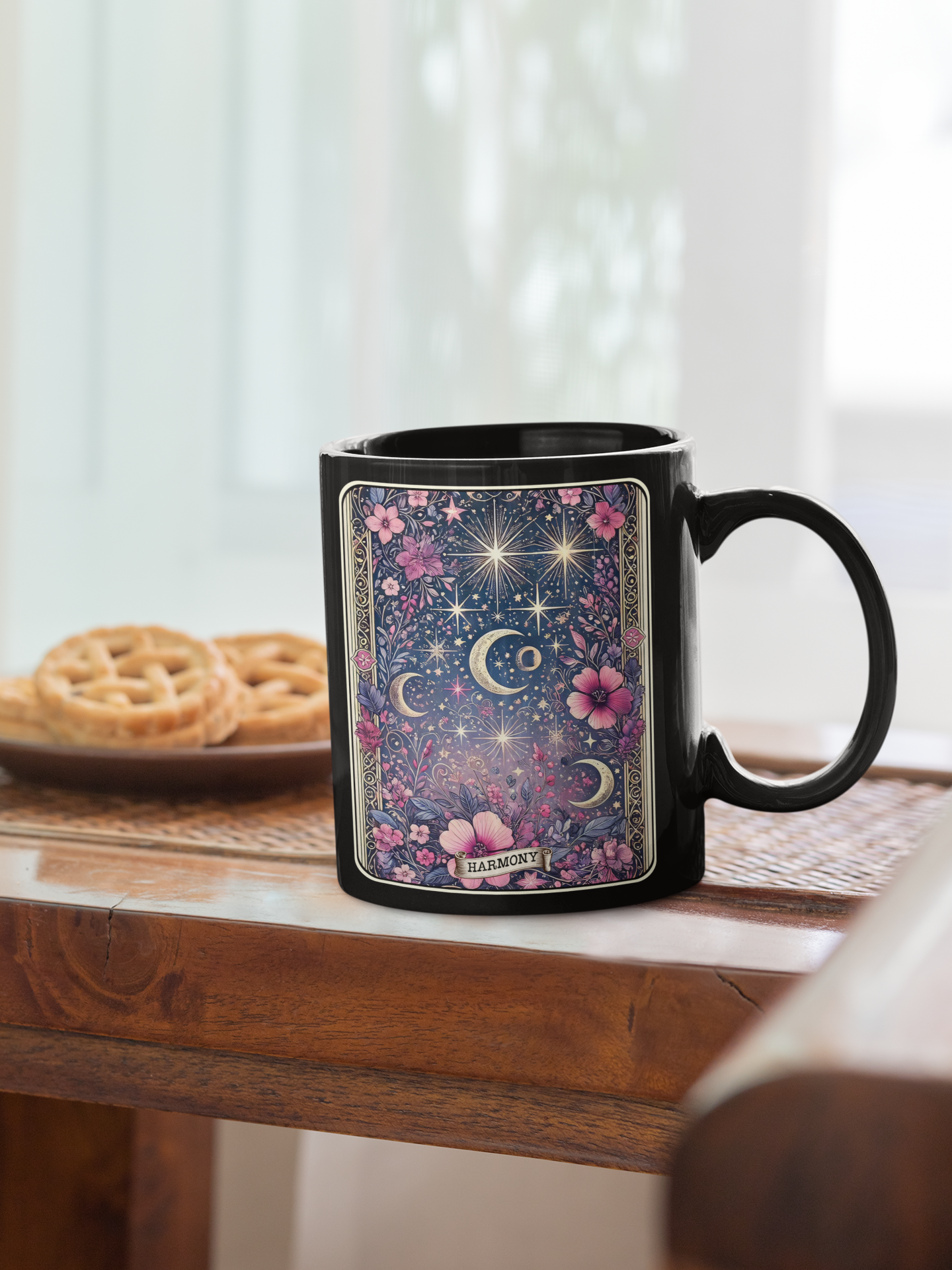 Celestial Harmony Floral Coffee Mug - 11oz & 15oz | Perfect for Dreamers & Nature Lovers, Celestial Floral Coffee Mug