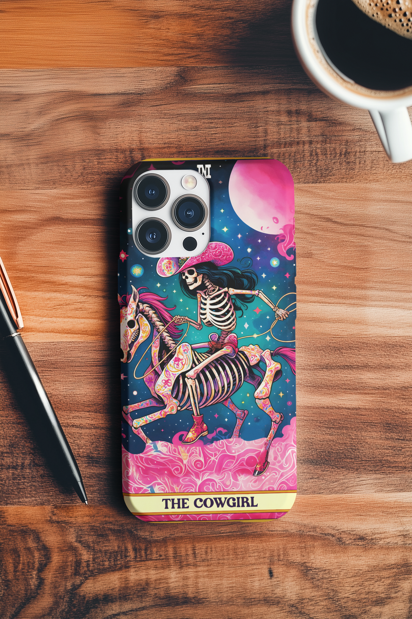 Cowgirl Skeleton Phone Case - Tough Cases for Equestrian Lovers, The Cowgirl Tarot Card Phone Case, Western Cowgirl Phone Case