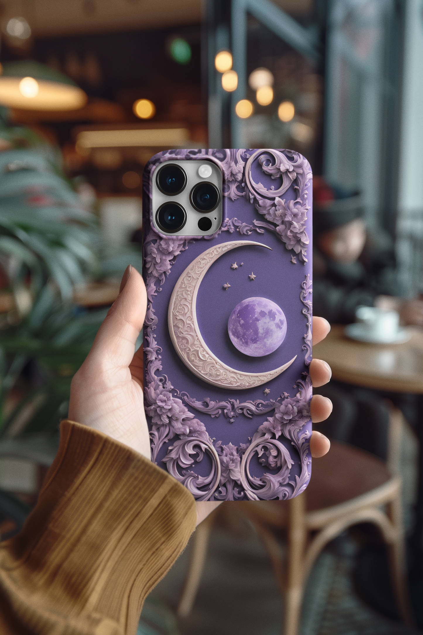 Celestial Moon Phone Case - Elegant Tough Protector with Ornate Design, Crescent Moon Phone Case, Astrology Phone Case, Celestial Phone Case for iPhone and Samsung