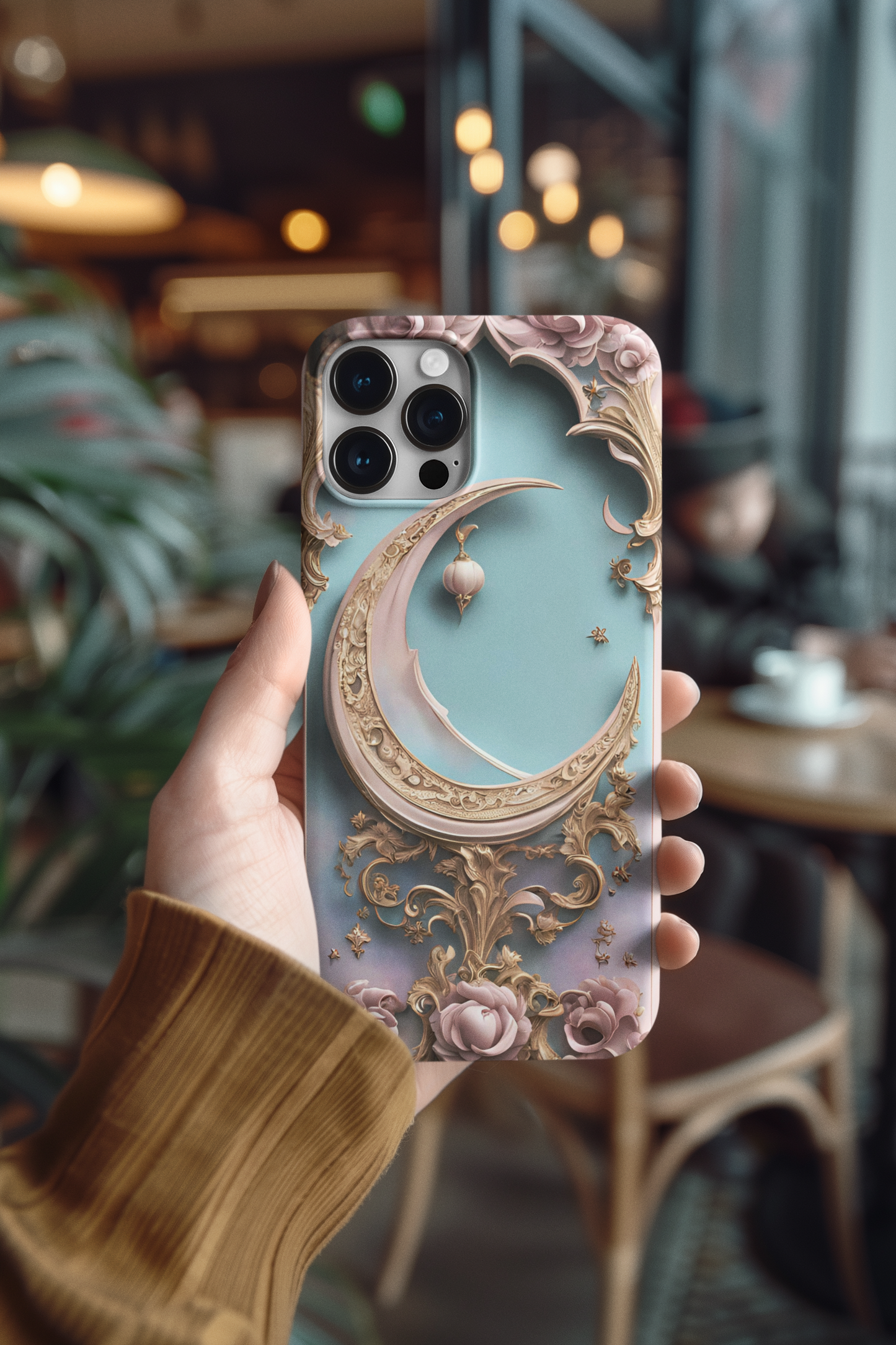 Celestial Moon Phone Case - Elegant Tough Protector with Ornate Design, Crescent Moon Phone Case, Astrology Phone Case, Celestial Phone Case for iPhone and Samsung